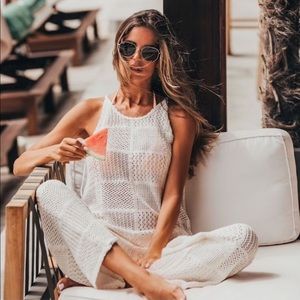 Zara Cream Knit Jumpsuit